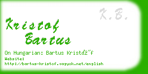 kristof bartus business card